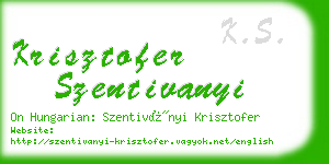 krisztofer szentivanyi business card